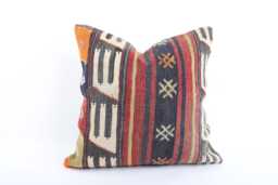 Bohemian Kilim Pillow 20'' Turkish Wool Accent Pillow - thumbnail 1