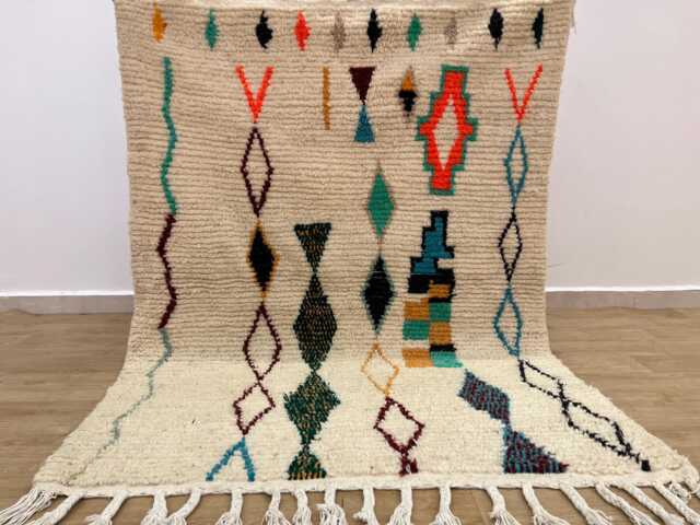 Moroccan Rug Hand Knotted , Rugs For Living Room Custom Handmade Area Wool Beni Ourain Berber 10x14 - image 1