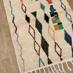Moroccan Rug Hand Knotted , Rugs For Living Room Custom Handmade Area Wool Beni Ourain Berber 10x14 - thumbnail 3