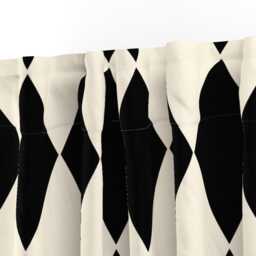 Large Diamond Curtain Panel - Black Cream Ecru Geometric Squares Checkered Custom Harlequin Diamonds By Peacoquettedesigns - thumbnail 3
