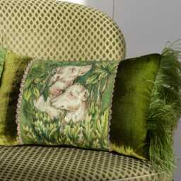 "Fringed Pillow Cover 15"" X 22" - thumbnail 2