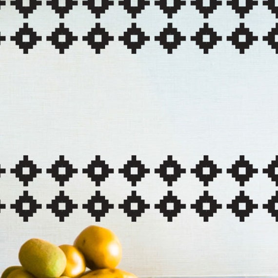 Tribal Geometric Wall Decal - Native American Pattern Vinyl Art - image 1