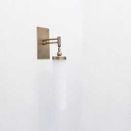 Brass Wall Sconce Light - Light- With Alabaster Shade, Ul Listed, No.0313 - thumbnail 2