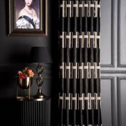 Black Beige Gold Gray Cream Blue Yellow Curtains, Luxury Curtains Panel For Livingroom&bedroom, Striped Geometric Patterned Custom Size Drape - thumbnail 2