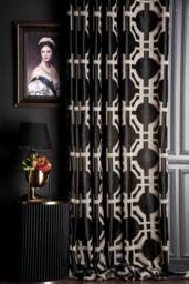 Black Beige Gold Gray Cream Blue Yellow Curtains, Luxury Curtains Panel For Livingroom&bedroom, Striped Geometric Patterned Custom Size Drape