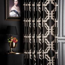 Black Beige Gold Gray Cream Blue Yellow Curtains, Luxury Curtains Panel For Livingroom&bedroom, Striped Geometric Patterned Custom Size Drape - thumbnail 2