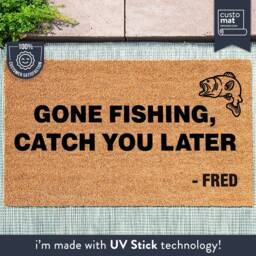 Gone Fishing Gifts For Dad - Doormat Catch You Later Personalized Name New Gift Sea Bass Funny Fish - thumbnail 2