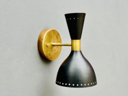 Modern Mid Century Black Brass Industrial Style Lamp Wall Sconce, Lighting Home Deco - thumbnail 1