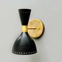 Modern Mid Century Black Brass Industrial Style Lamp Wall Sconce, Lighting Home Deco - thumbnail 2