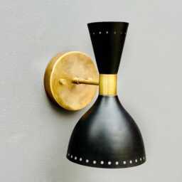 Modern Mid Century Black Brass Industrial Style Lamp Wall Sconce, Lighting Home Deco - thumbnail 3