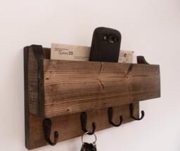 Mail Organizer Wall, Entryway Organizer, Key Rack, Holder, Rustic And