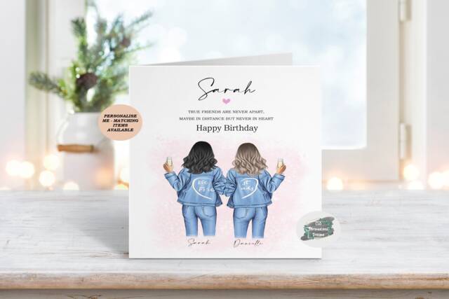 Personalised Friend Birthday Card - Custom Bestie Gift - image 1