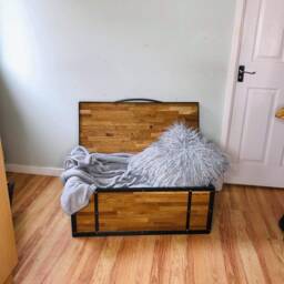 Coffee Table, Blanket Box, Storage, Oak Table-Trunk-Box-Coffee Table Trunk-Chest-Trunk-Sustainable Furniture-Lounge Furniture - thumbnail 3