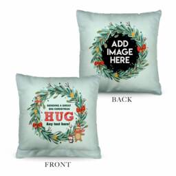Christmas Hug - 26cm X Personalised Text & Photo Cushion - thumbnail 2