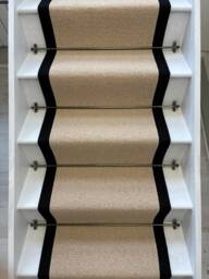 Kalahari Caramel Stair Runner Loop Pile With 100% Cotton Black Border
