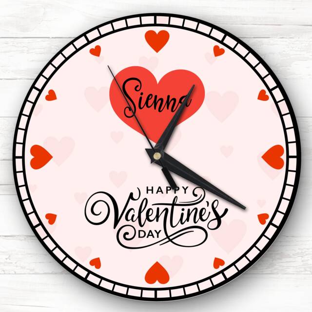 Hearts Clock Face Romantic Valentine's Day Gift Personalised - image 1