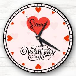Hearts Clock Face Romantic Valentine's Day Gift Personalised - thumbnail 1