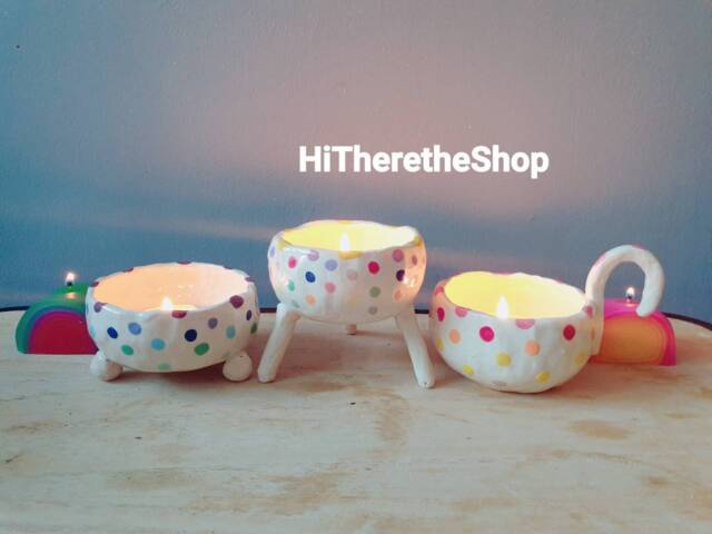 The Gems Collection - Handmade Tealight Holders, Candle Holders. Rainbow Colours. Bowls. Home D??cor - image 1