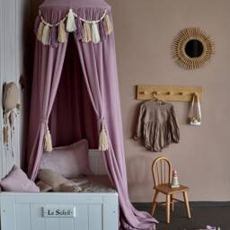 Kids Bed Canopy, Crib Cotton Reading Corner Fringe Nursery Room Decor, Playhouse Baldachin - thumbnail 3