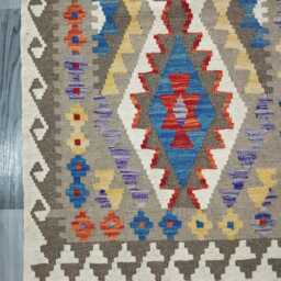 Multicolour Runner Rug, Handmade Artisan Afghan Turkish, Scandinavian, Navajo, Bohemian, Flatweave, Natural Wool Kilim Rug 294x83 cm - thumbnail 2