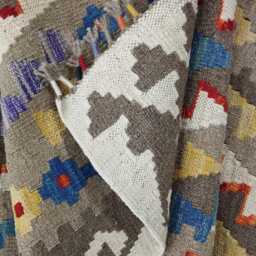 Multicolour Runner Rug, Handmade Artisan Afghan Turkish, Scandinavian, Navajo, Bohemian, Flatweave, Natural Wool Kilim Rug 294x83 cm - thumbnail 4