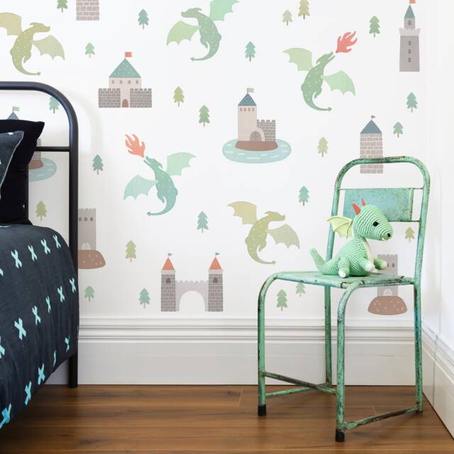 Dragon Wall Decals - Removable, Reusable Stickers Nursery Decor, Kids Room Art, Boy Decor - image 1