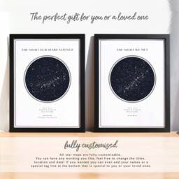 Custom Night Sky Poster, Personalised Star Map Print, Constellation Wall Art, We Met Gift, Anniversary Wedding Gift - thumbnail 2