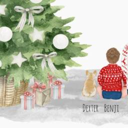 Personalized Christmas Family Portrait Print - Custom Pyjama Card - thumbnail 2