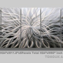 Abstract Aluminum Wall Sculpture, Modern Metal Art - thumbnail 2