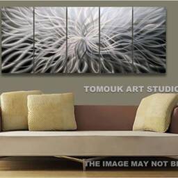 Abstract Aluminum Wall Sculpture, Modern Metal Art - thumbnail 4