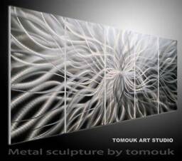 Abstract Aluminum Wall Sculpture, Modern Metal Art