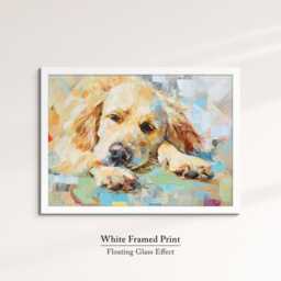 Golden Retriever Abstract Oil Painting Framed Print & Canvas Large Sizes Luxury Wall Art Poster Pet Home Decor Interior Dog Gift Idea - thumbnail 3