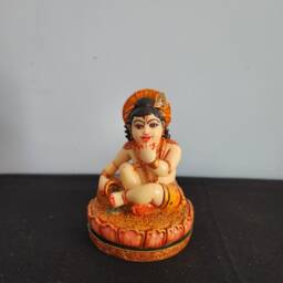 Baby Krishna Statue Laddu Gopal, Home Temple Decor - 4 Inch - thumbnail 2