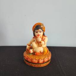 Baby Krishna Statue Laddu Gopal, Home Temple Decor - 4 Inch - thumbnail 4