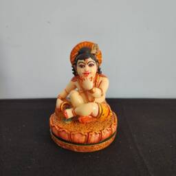 Baby Krishna Statue Laddu Gopal, Home Temple Decor - 4 Inch
