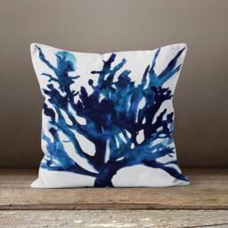 Blue Flowers Cushion Cover-Navy Throw Pillow Case-Decorative Printed Cover-Home Decor Case-Gift Cushion For Her - thumbnail 3
