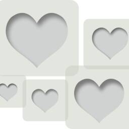 5 Piece Heart Stencil Set, Reusable Stencils For Wall Art, Home D??cor, Painting, Art & Craft - thumbnail 3