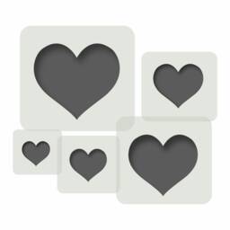 5 Piece Heart Stencil Set, Reusable Stencils For Wall Art, Home D??cor, Painting, Art & Craft - thumbnail 1