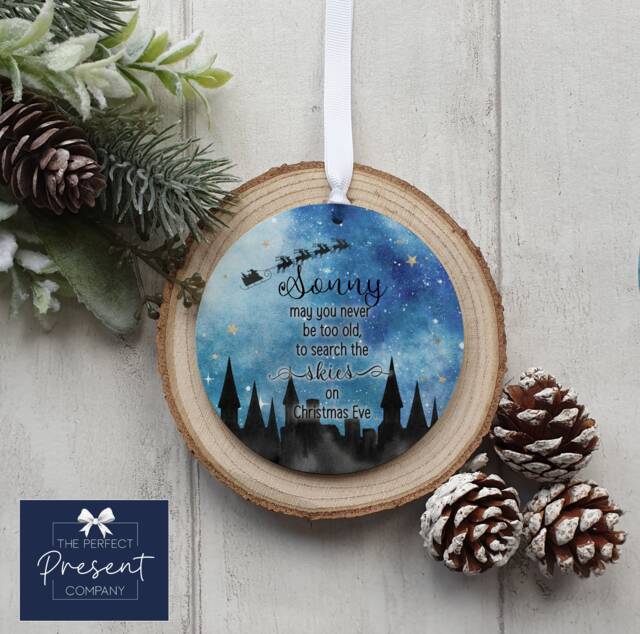 Personalised Christmas Decoration - Search The Skies Xmas Ornament Eve Box Filler Kids