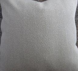 Designer Pillow Cover Lumbar - Herringbone Ivory - thumbnail 1