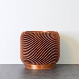 "Sierra Planter With Drainage & Saucer in Copper, Unique 3D-Printed Plant Pot, Small To Large Sizes 4"" 5"" 6"" 7"" 8" - thumbnail 2