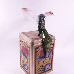 Green Angel, Handmade Figurine, Ceramic, Decor, Handformed Christmas Gift - thumbnail 2