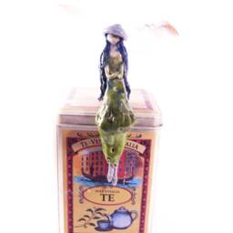 Green Angel, Handmade Figurine, Ceramic, Decor, Handformed Christmas Gift - thumbnail 3