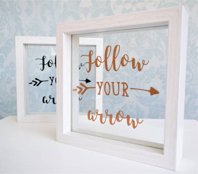 Follow Your Arrow Motivational Quote Frame. Personalised Rose Gold White. Just Because Birthday Christmas Gift Ornament Baby Nursery - image 1