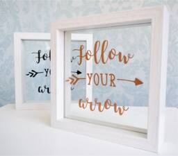 Follow Your Arrow Motivational Quote Frame. Personalised Rose Gold White. Just Because Birthday Christmas Gift Ornament Baby Nursery - thumbnail 1