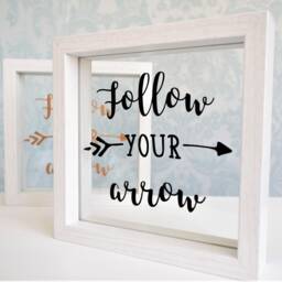Follow Your Arrow Motivational Quote Frame. Personalised Rose Gold White. Just Because Birthday Christmas Gift Ornament Baby Nursery - thumbnail 2