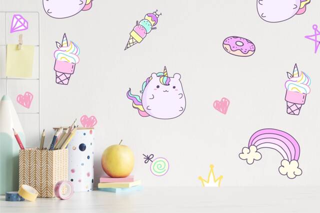 Kawaii Wall Decals, Girls Bedroom Decor, Japanese Stickers - image 1