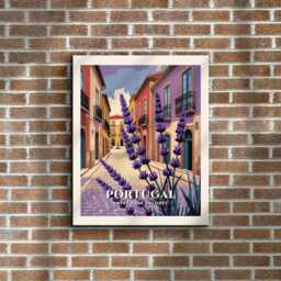 Portugal Travel Wall Art, Lavender Poster, Portuguese Decor - thumbnail 3