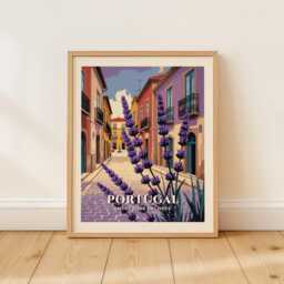 Portugal Travel Wall Art, Lavender Poster, Portuguese Decor - thumbnail 2