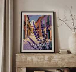Portugal Travel Wall Art, Lavender Poster, Portuguese Decor - thumbnail 1